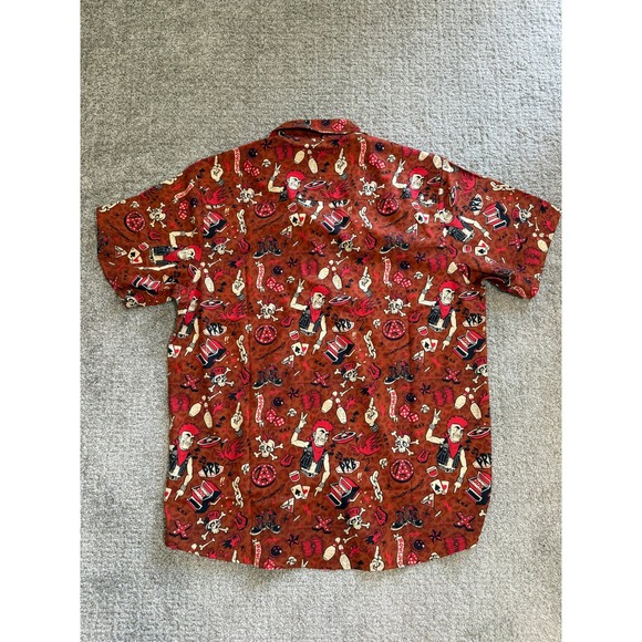 DIXXON Punk Rock Bowling Graphic Short Sleeve Button Up Shirt Red Black Large‎ - Picture 6 of 6